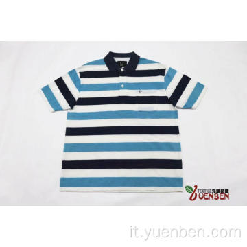 60% cotone 40% Poly YD Jacquard Stripe manica corta